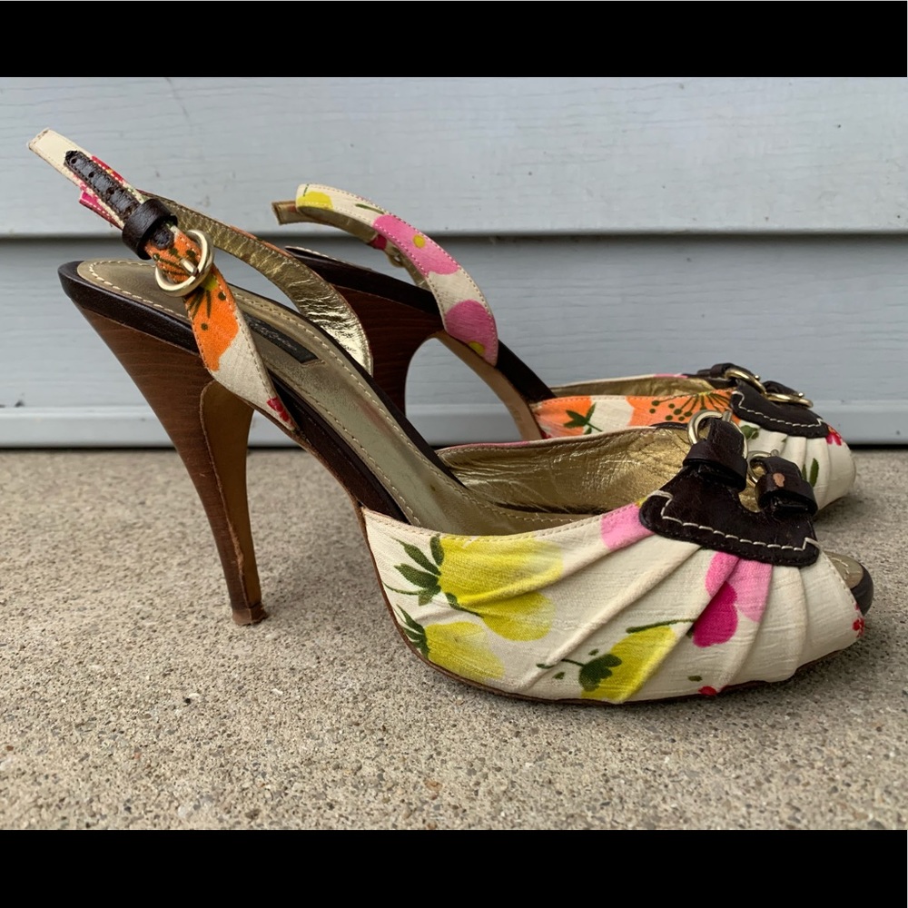 DI BEATRICE FLORAL HEELS, 39 (8.5)